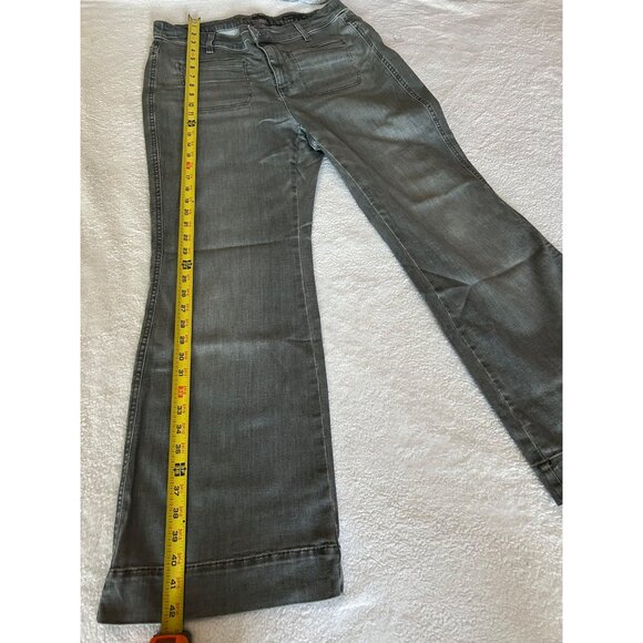 J Jill Jeans Womens 16 Petite Gray Denim High Rise Flare Stretch Medium Wash - Picture 4 of 13